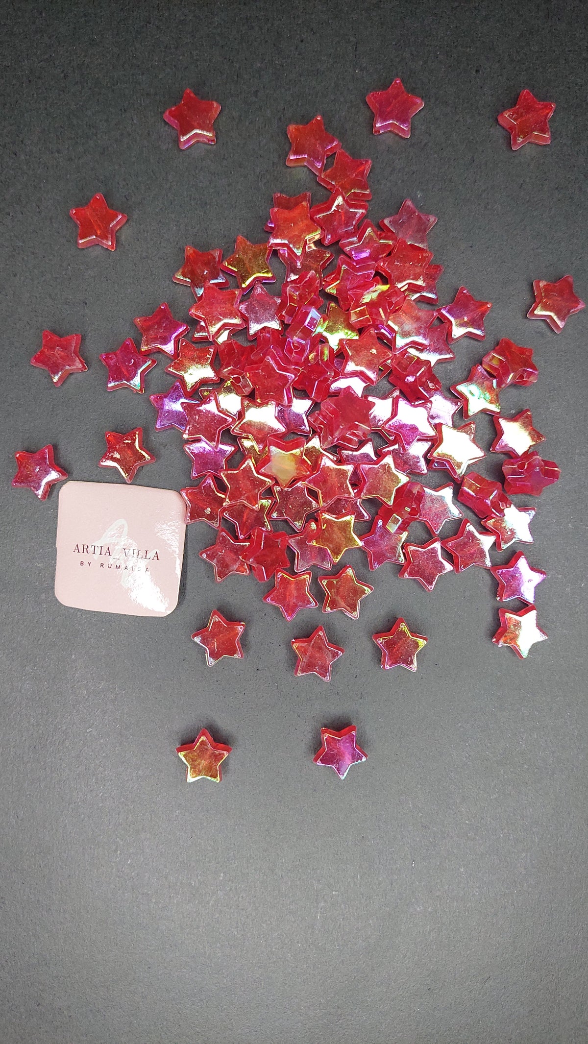 Holographic Star acrylic beads