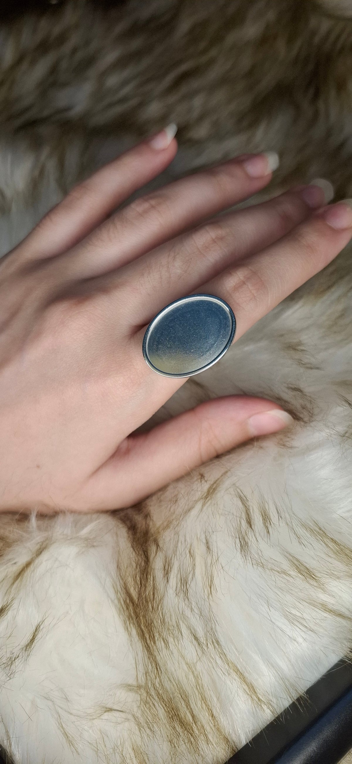 1pc stainless steel/Gold Plated Adjustable Oval Shaped Ring Bases