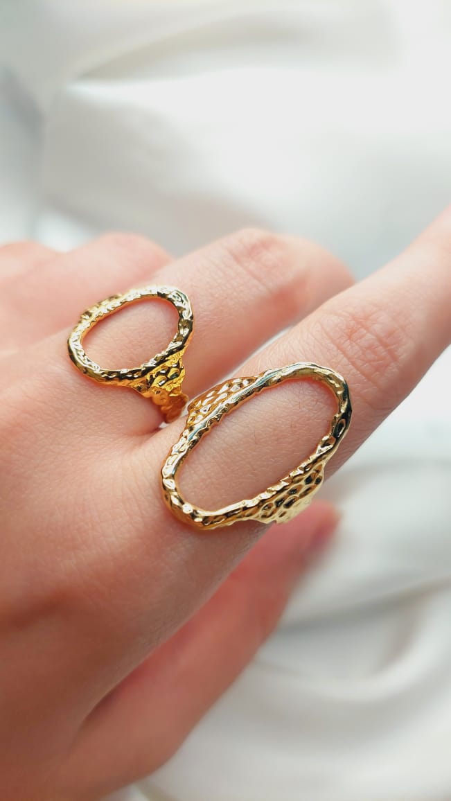 1pc hollow Stainless Steel/Gold plated Adjustable Ring Bases