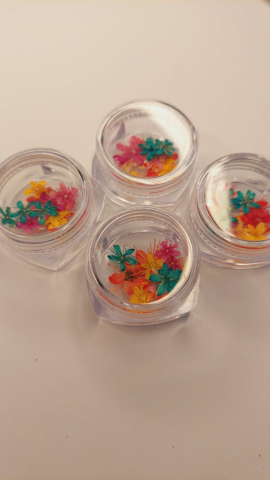Mini Sandalwood Dry Flowers , 12 Pcs Per Pot in Mixed Colors