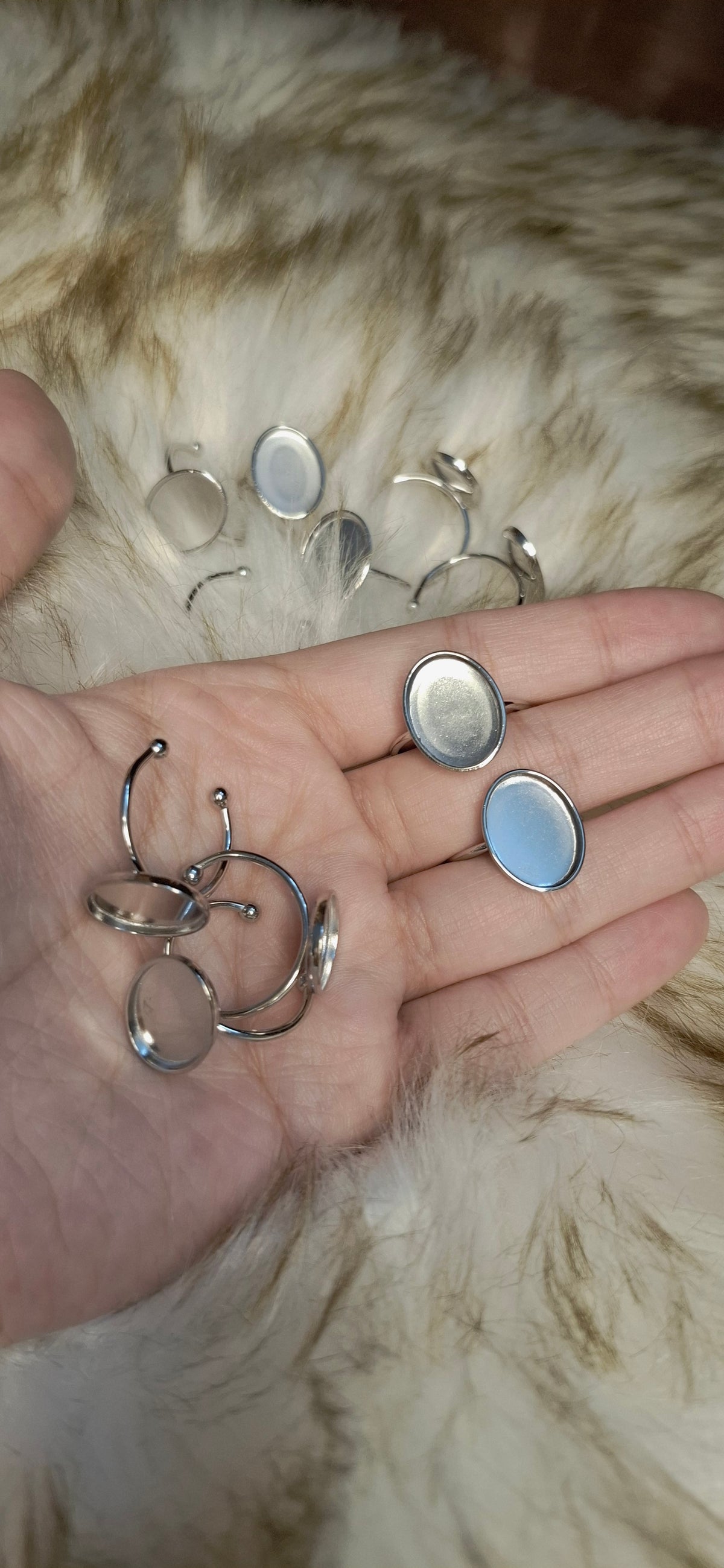 1pc stainless Steel/Gold Plated Adjustable Oval Shaped