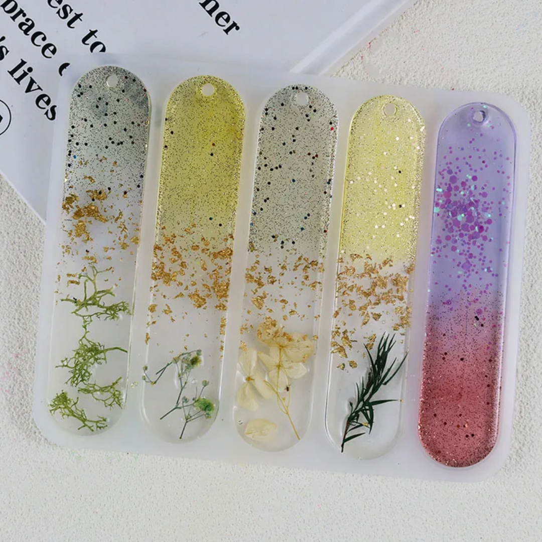 Oval bookmark resin mold / 5 cavities , high-quality, imported