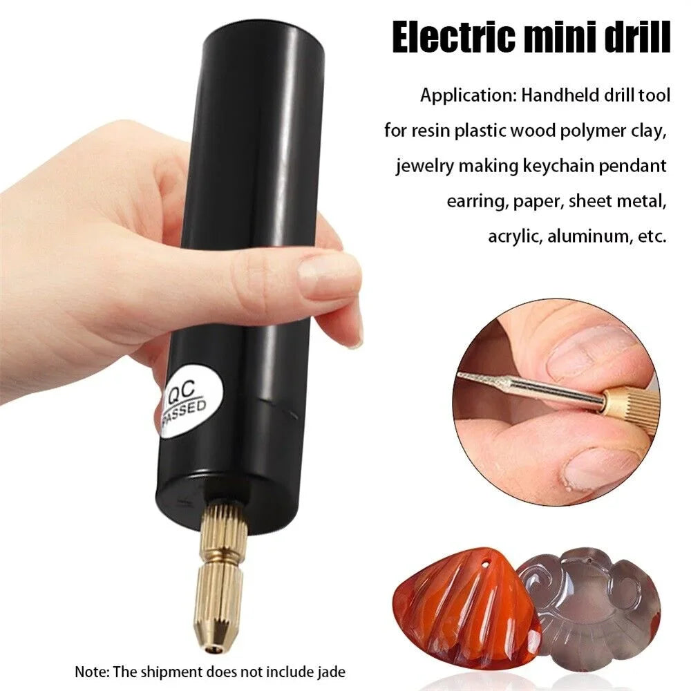 Electric mini drill with 4 drill bits