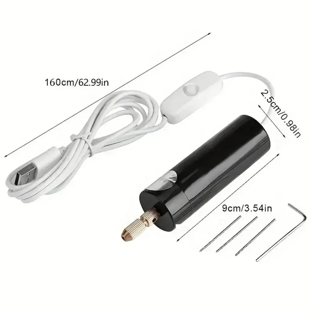 Electric mini drill with 4 drill bits