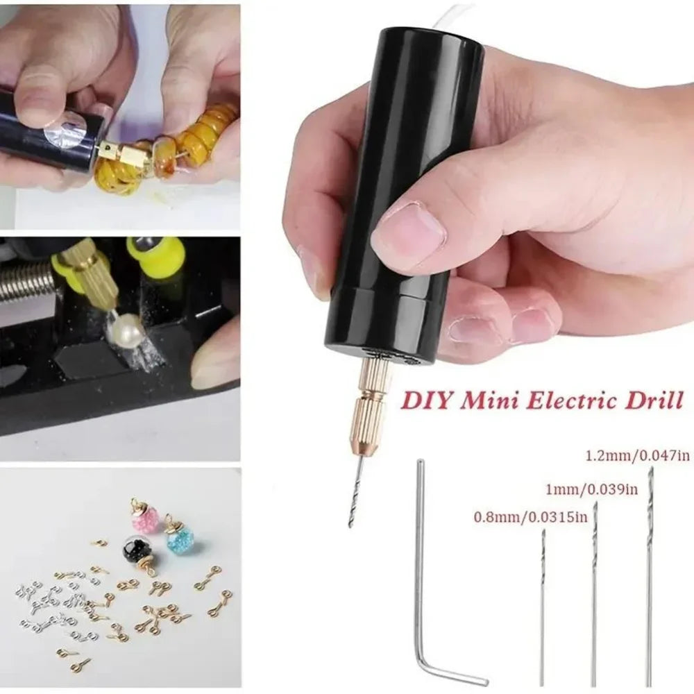 Electric mini drill with 4 drill bits