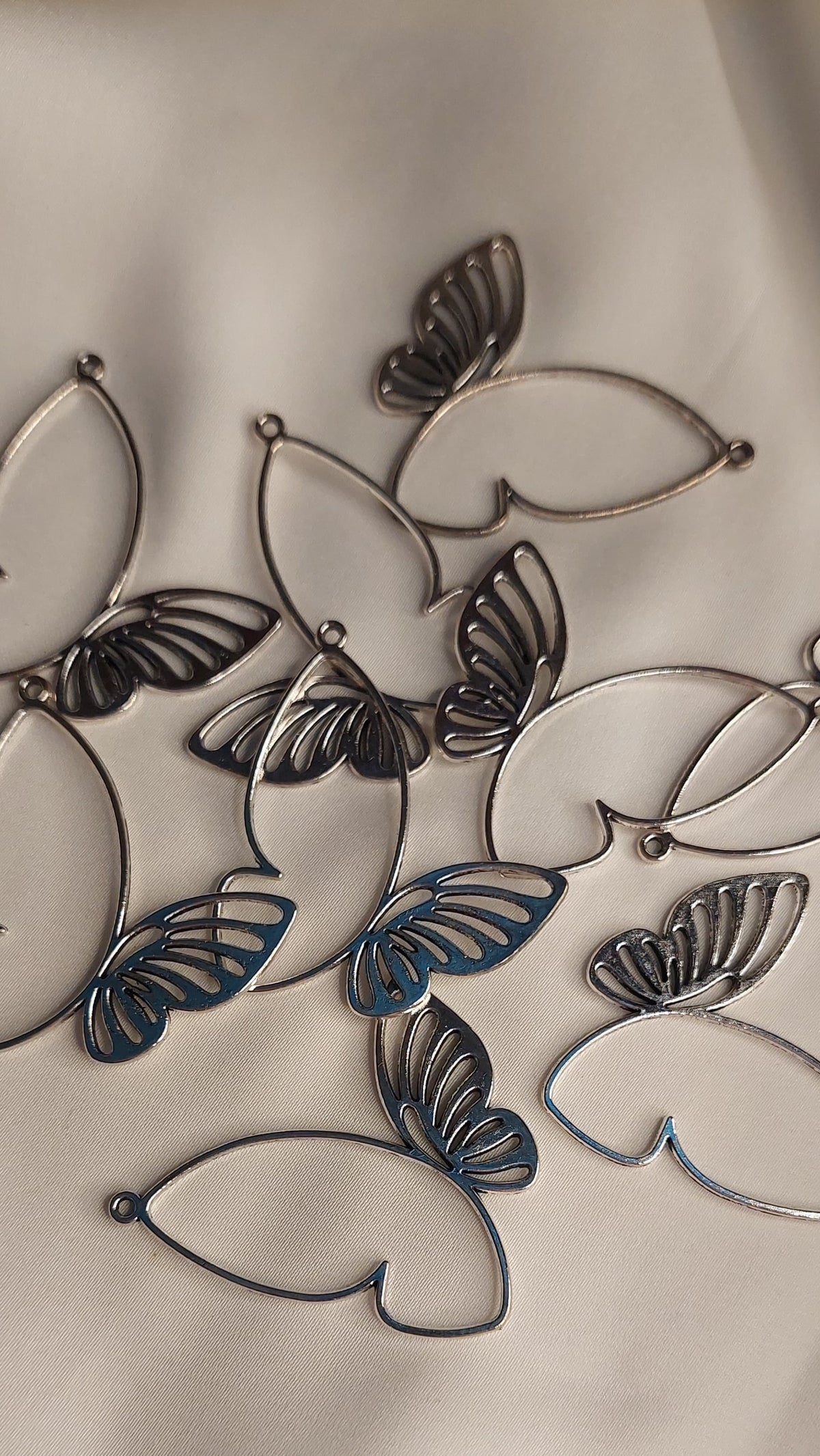 1pc, 1 Sided Hollow Butterfly Bezels / Pendants