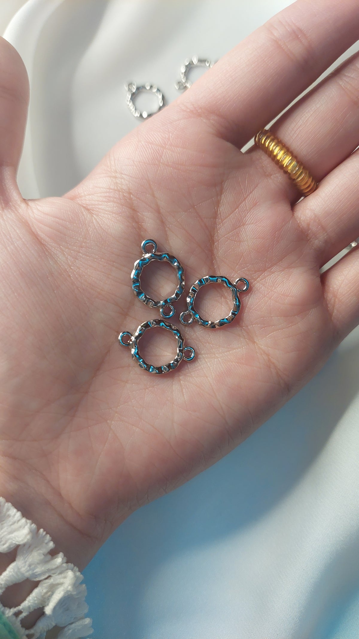 1pc Imported High-Quality Small Irregular Round-Shaped Bracelet Bases