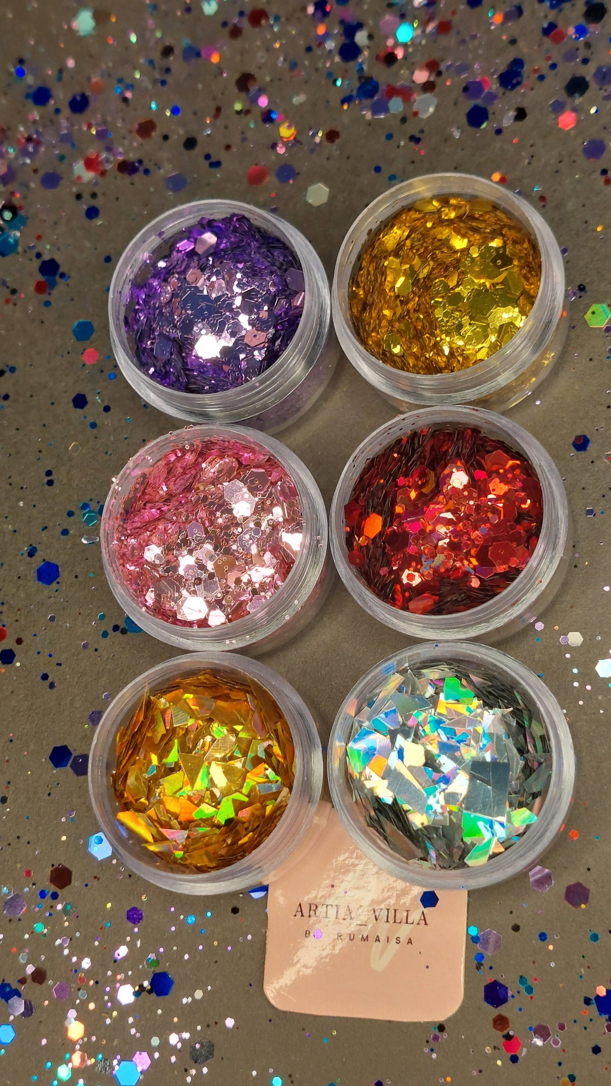 6 Colors of chunky Glitters/Flakes sets