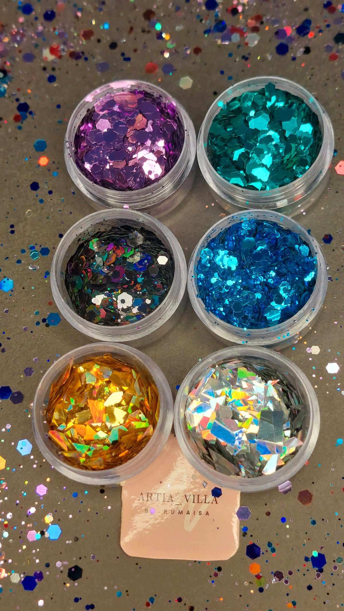 6 Colors of chunky Glitters/Flakes sets