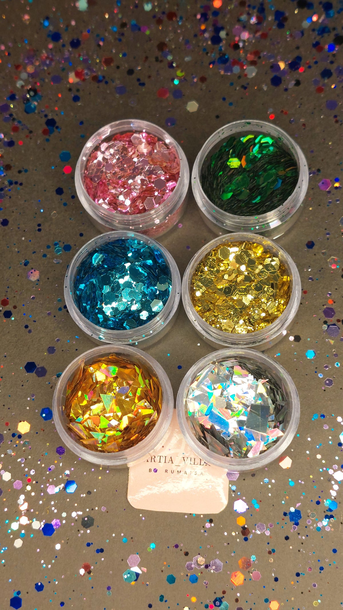 6 Colors of chunky Glitters/Flakes sets