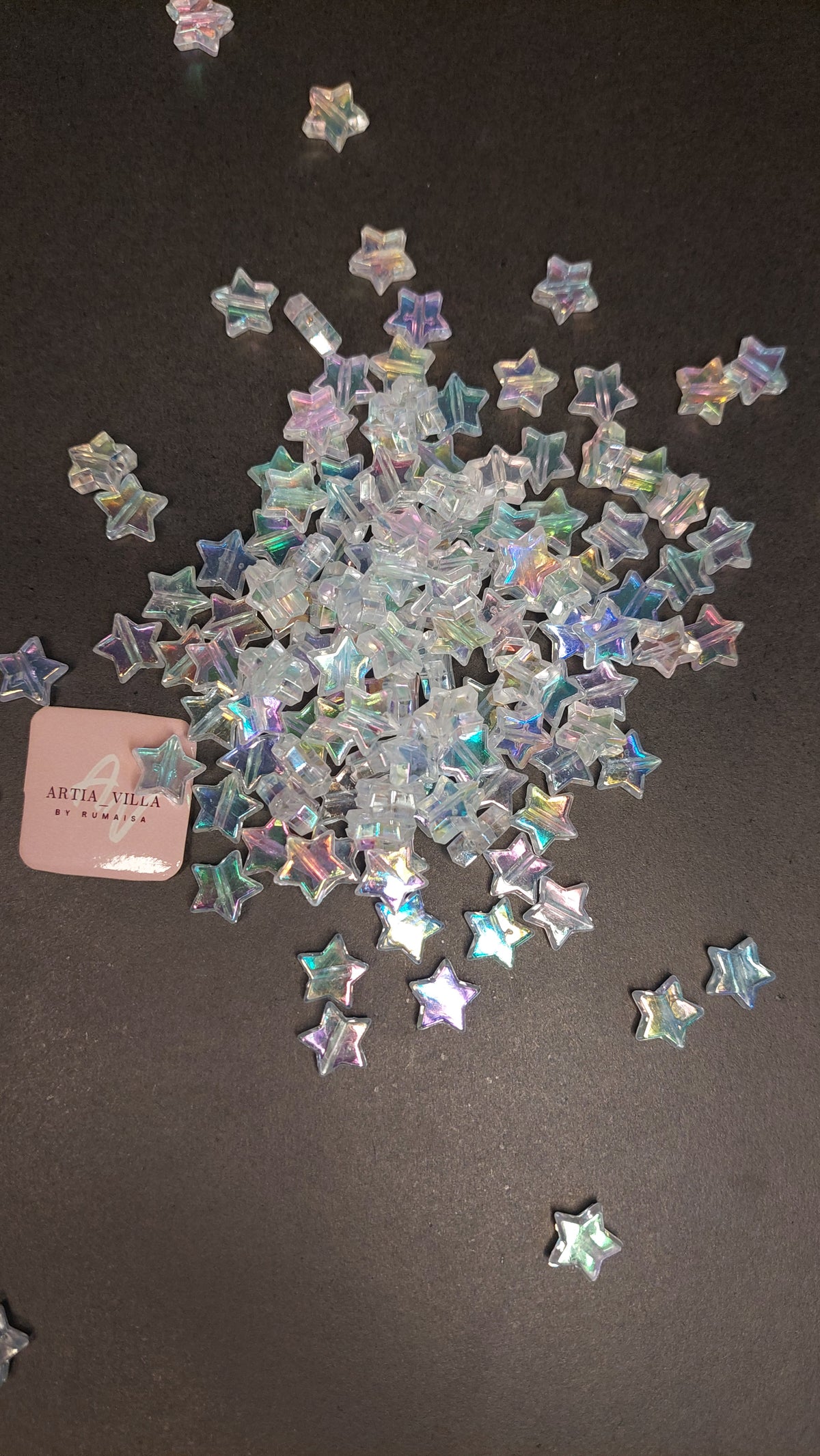 Holographic Star acrylic beads
