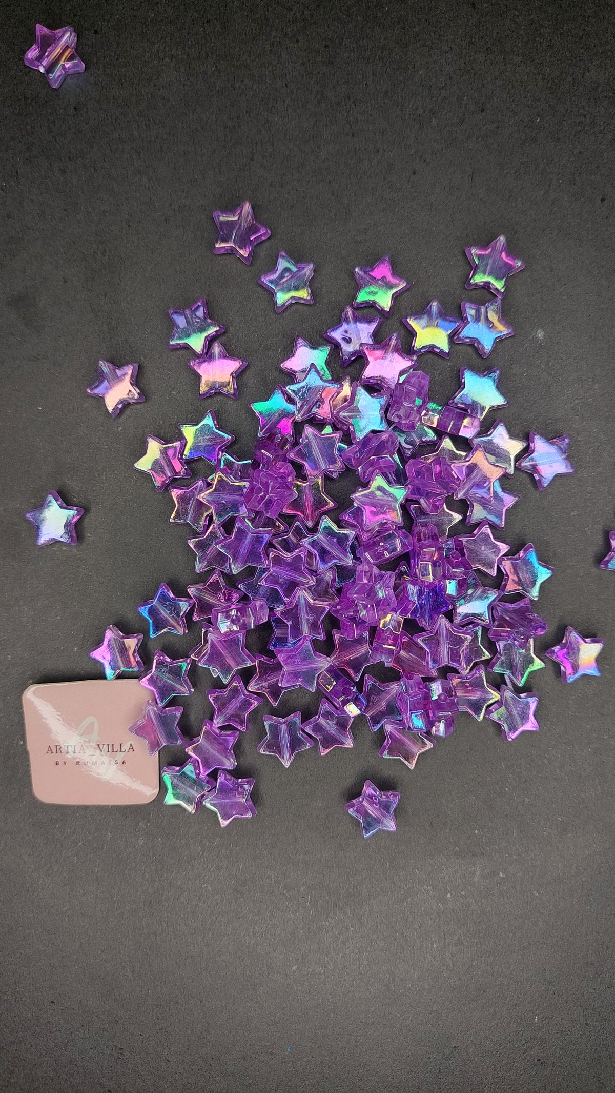 Holographic Star acrylic beads
