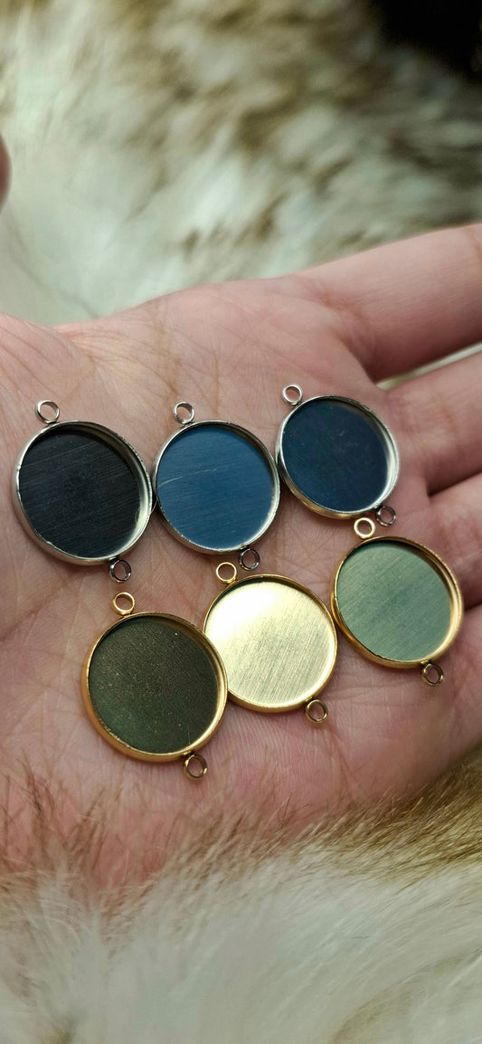 1pc stainless Steel/Gold Plated Bracelet base 16mm