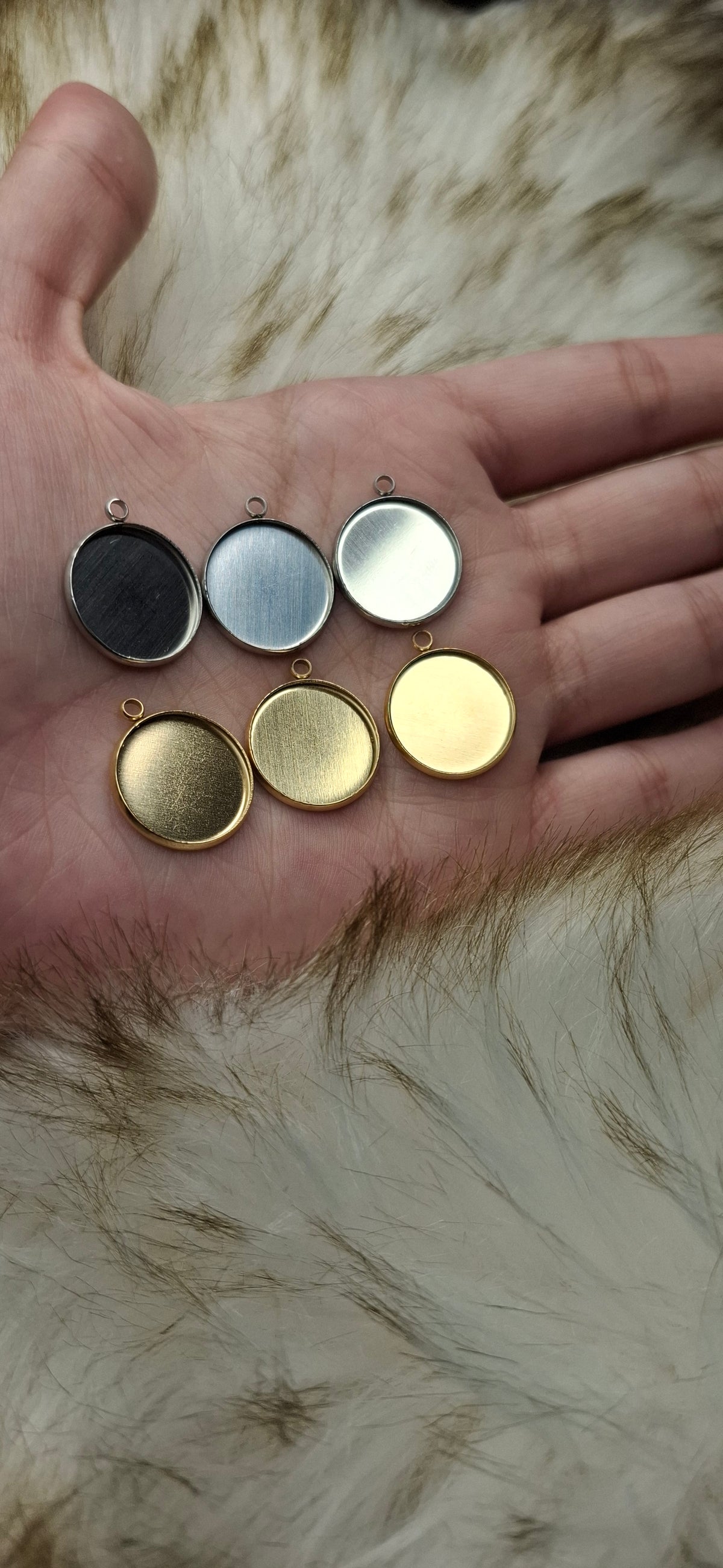 1pc stainless Steel/Gold Plated Pendant base 16mm