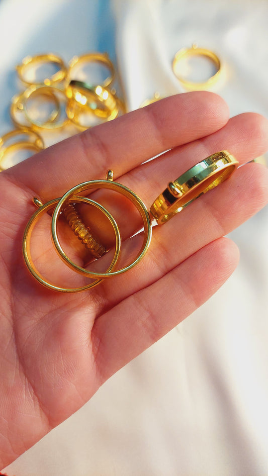 1pc High Quality,Imported Thick / Deep Round Hollow Bezels in gold/silver
