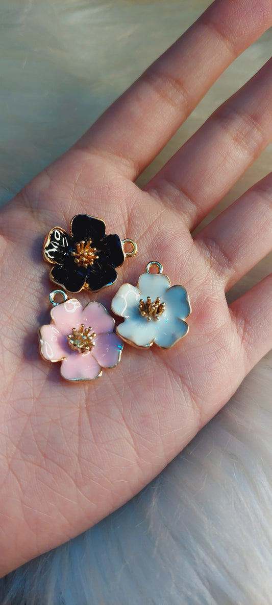 Imported 3D flower charms for keychains , pendants , Bracelets & DIY