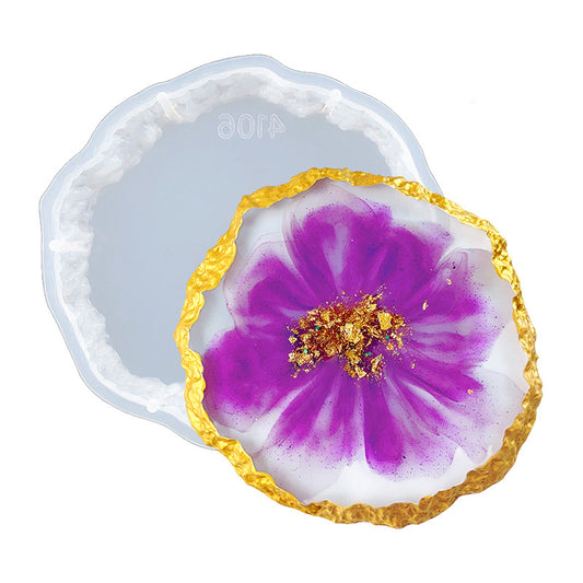 Epoxy Resin Irregular Druzy Edges Silicone Coaster Mold