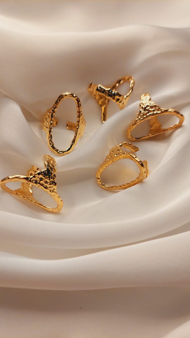 1pc hollow Stainless Steel/Gold plated Adjustable Ring Bases
