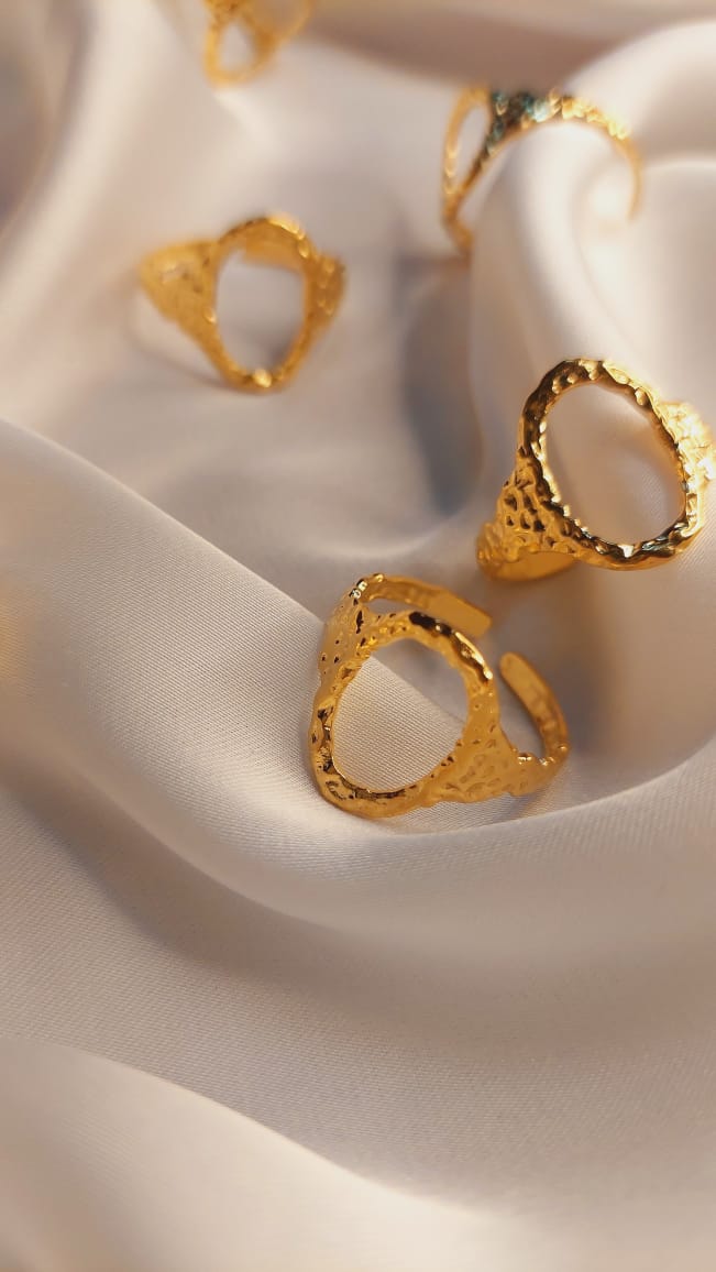 1pc hollow Stainless Steel/Gold plated Adjustable Ring Bases