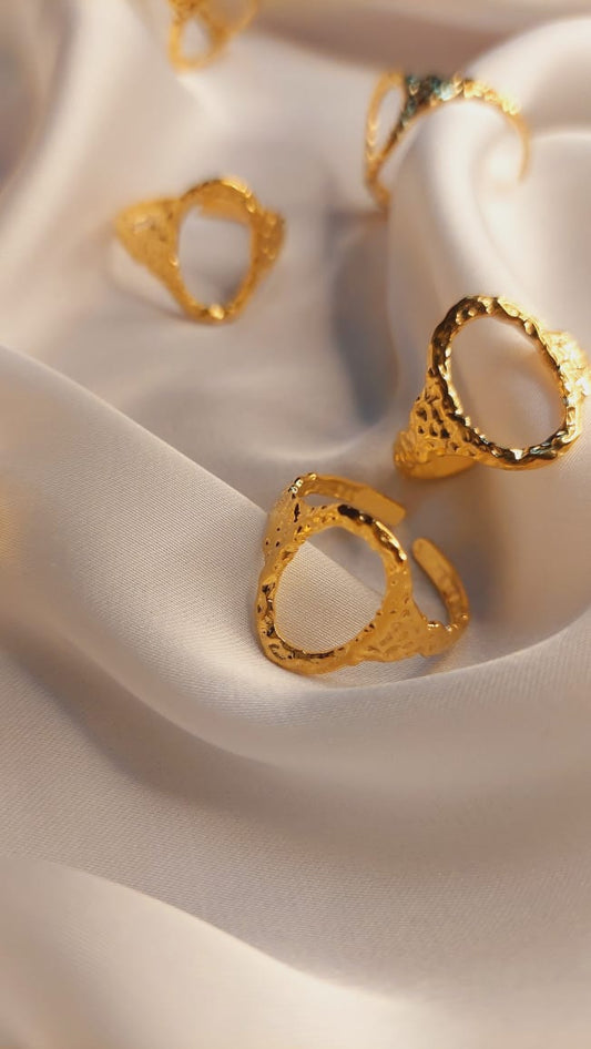 1pc hollow Stainless Steel/Gold plated Adjustable Ring Bases