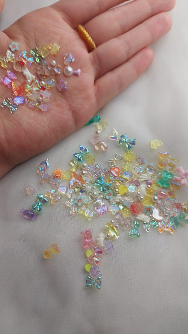 50pcs Mini Holographic Charms available in 4 different colours
