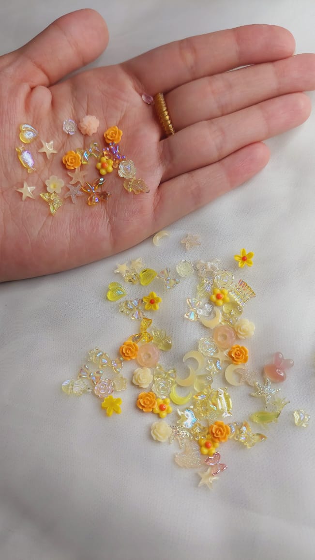 50pcs Mini Holographic Charms available in 4 different colours