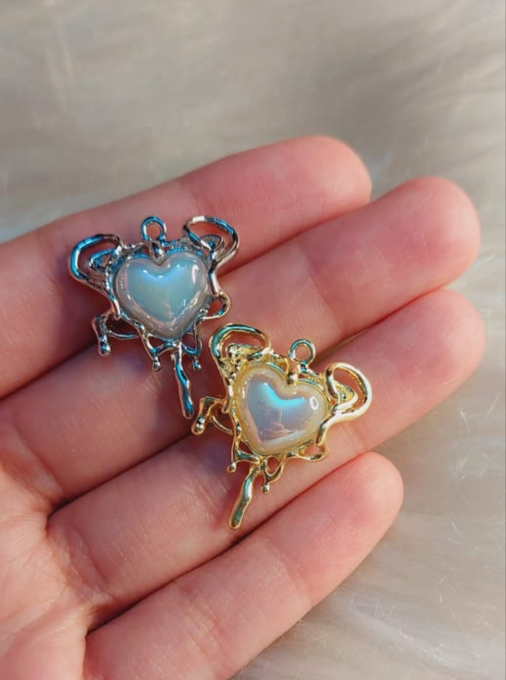 Luxury Pearly Heart Charms