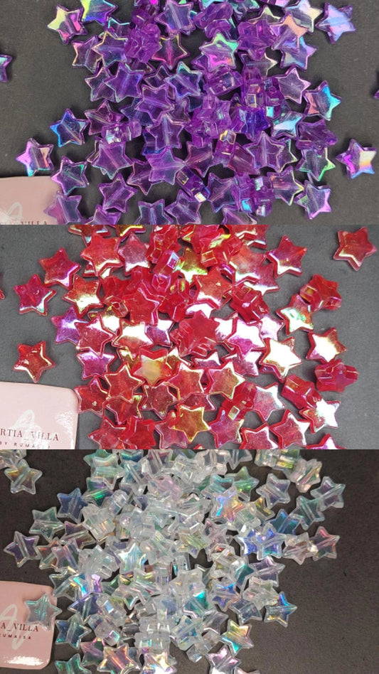 Holographic Star acrylic beads