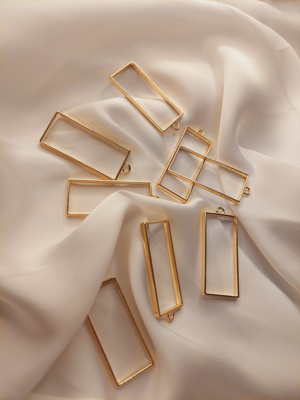 1pc Basic Hollow Metal Frame Bezels-Rectangular Shaped