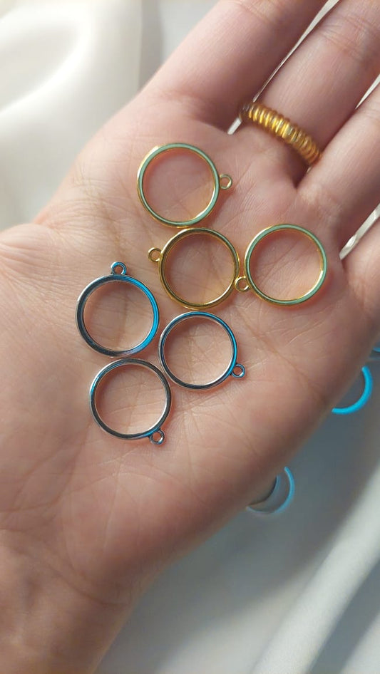 1pc Hollow Small Round  Metal Frame Bezels