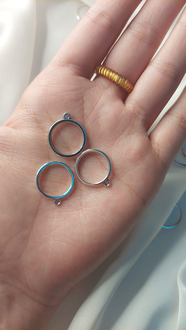 1pc Hollow Small Round  Metal Frame Bezels
