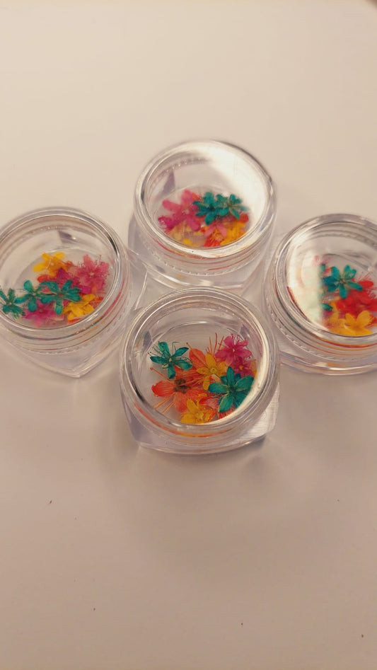 Mini Sandalwood Dry Flowers , 12 Pcs Per Pot in Mixed Colors