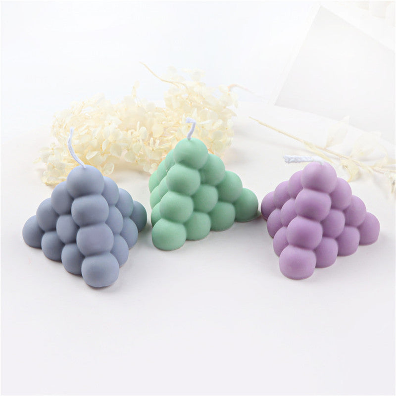 3D Pyramid Bubble Candle Silicone Mold Handmad
