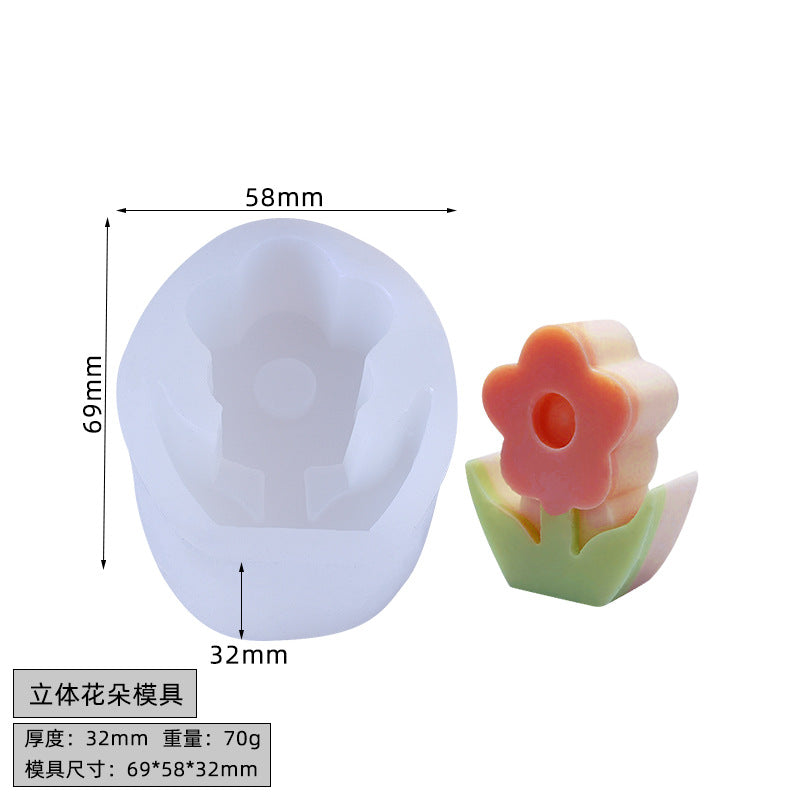 3D Flower Candle Silicone Mold Handmade
