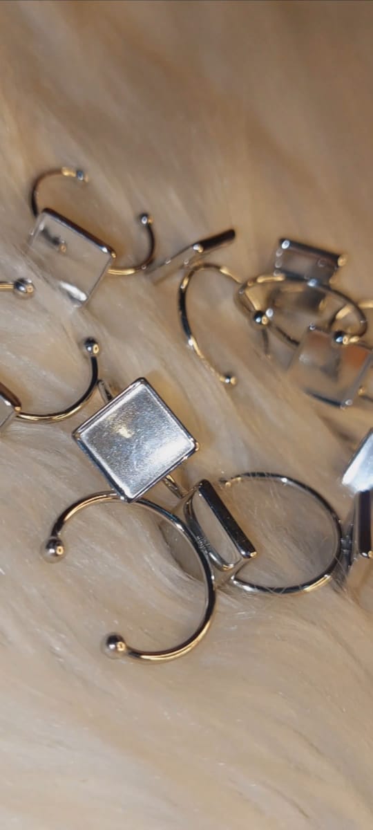 1pc stainless Steel/Gold Plated Adjustable Square Shaped