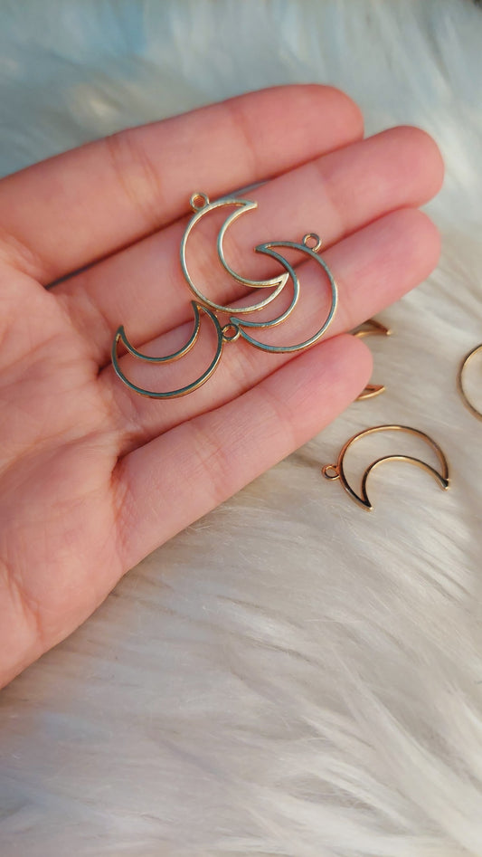 1pc High-Quality Imported Small Moon Shaped Hollow Bezels