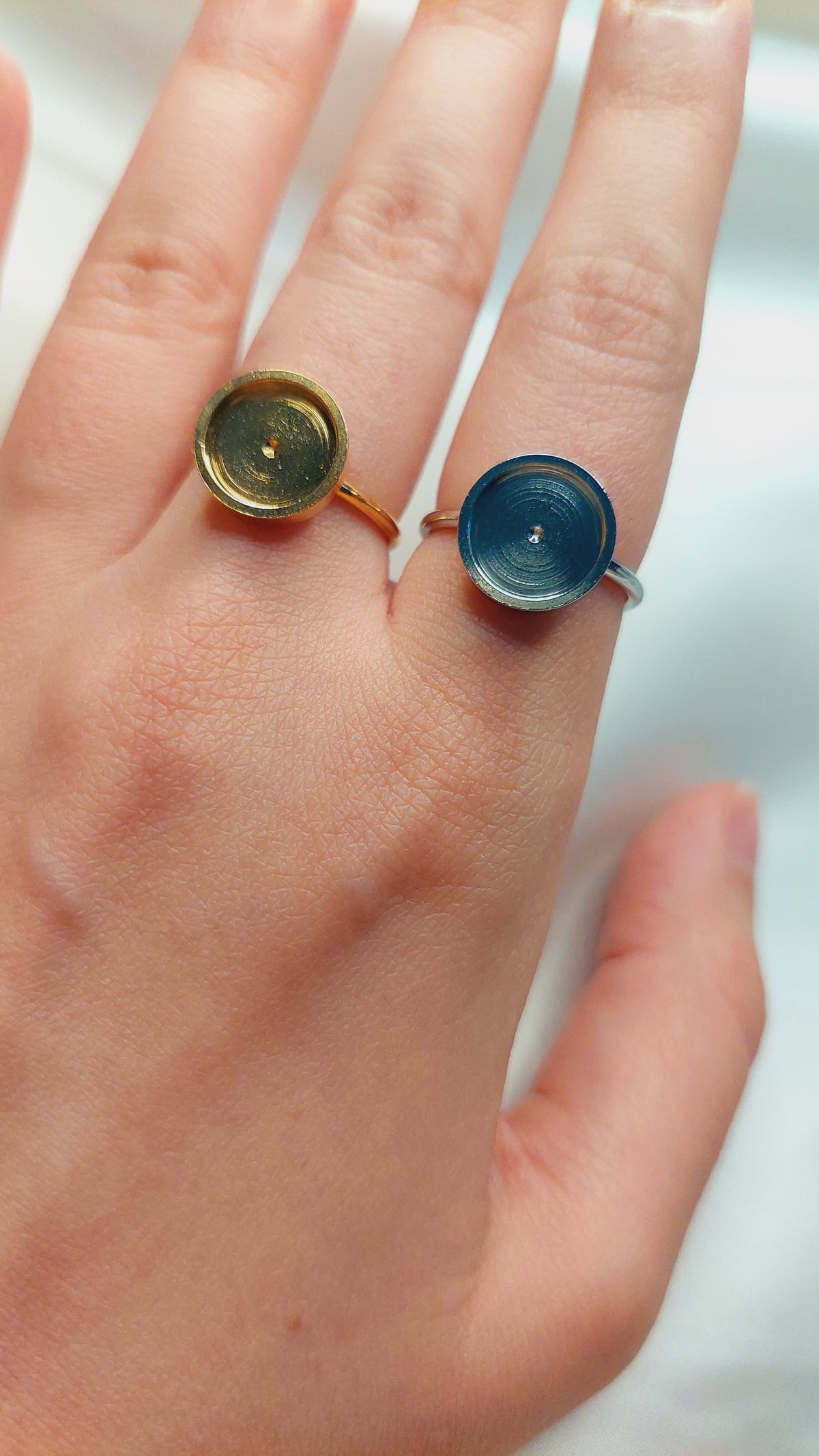 1pc Stainless Steel/Gold Plated Adjustable Round Shaped