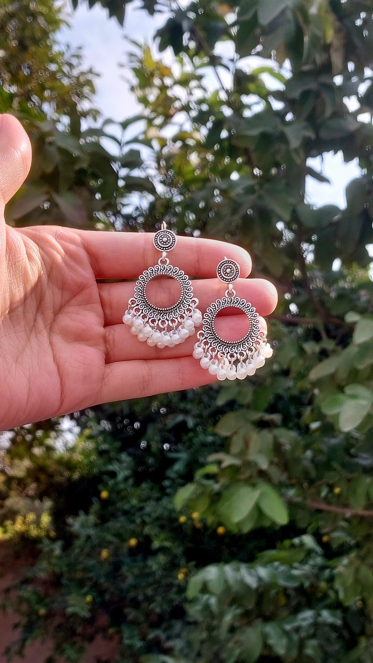 Mini Round jhumkay Silver/Golden
