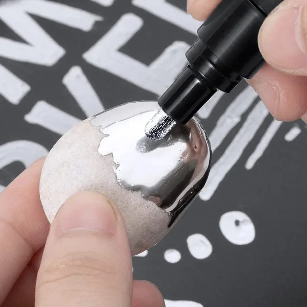 Chrome Liquid mirror Markers , 2mm nib size , Gold/Silver ,diy doodle cards , resin articles, ceramics , posters