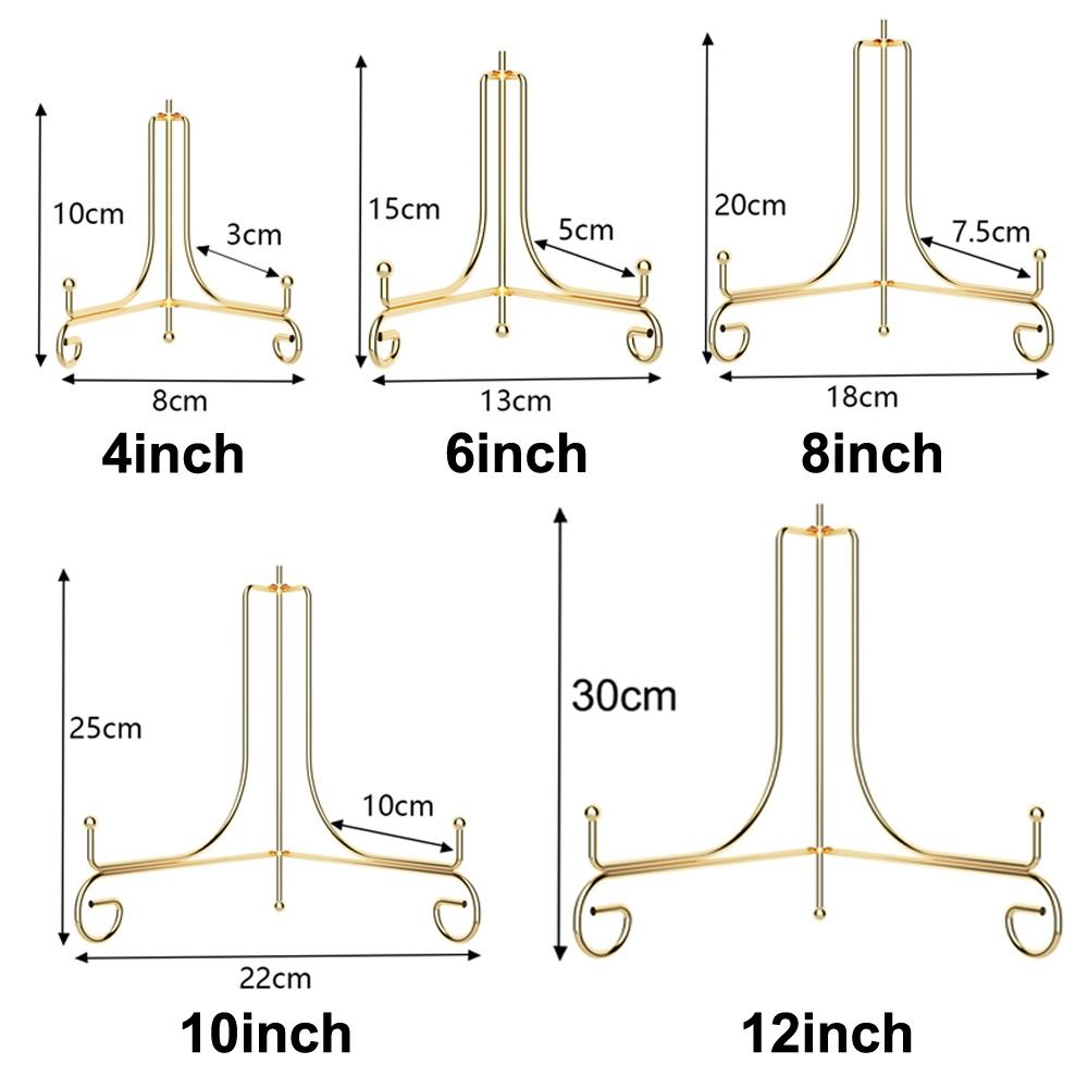 1pc Durable Foldable Plate Stands Metal Easel Rack , with chrome  finishing, high-quality, imported 6 8 10 inch Display Stand