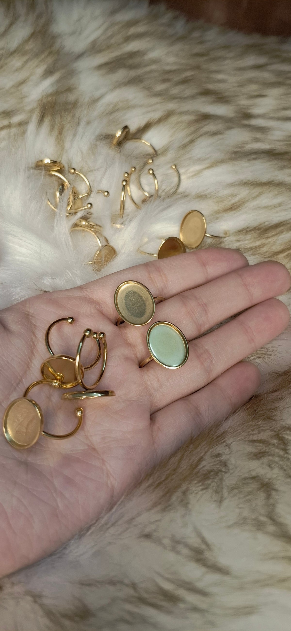 1pc stainless Steel/Gold Plated Adjustable Oval Shaped