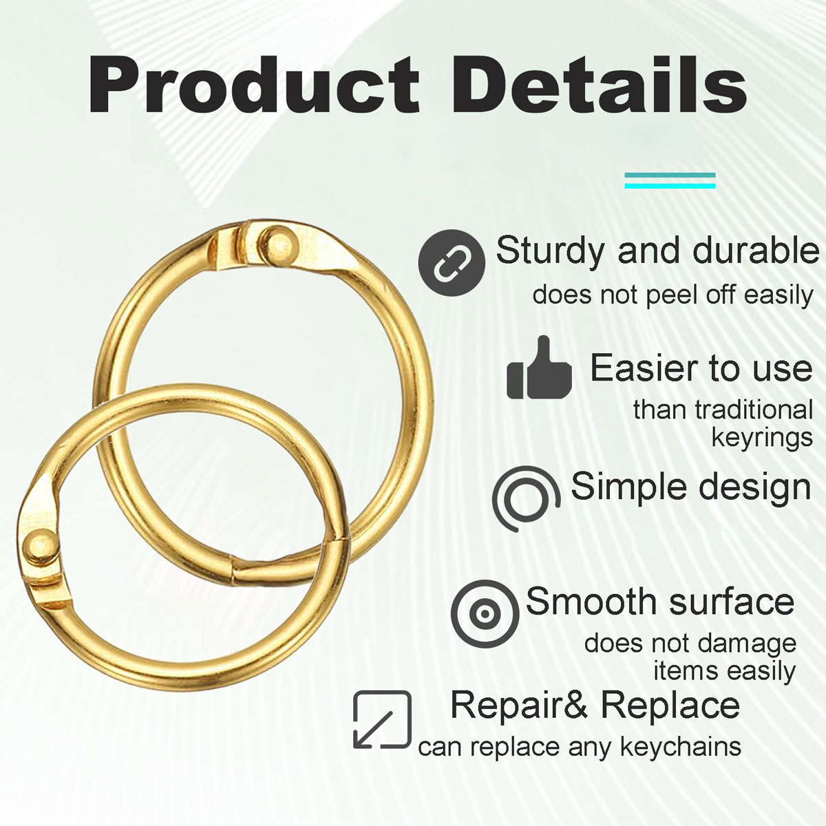 High-quality, imported, Loose leaf binder ring , binding rings 25mm , pack of 5 rings