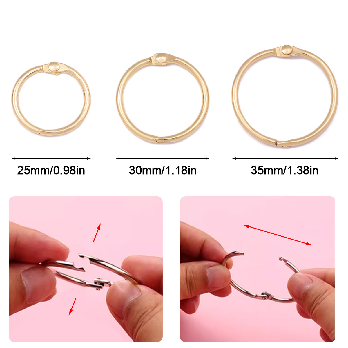 High-quality, imported, Loose leaf binder ring , binding rings 25mm , pack of 5 rings