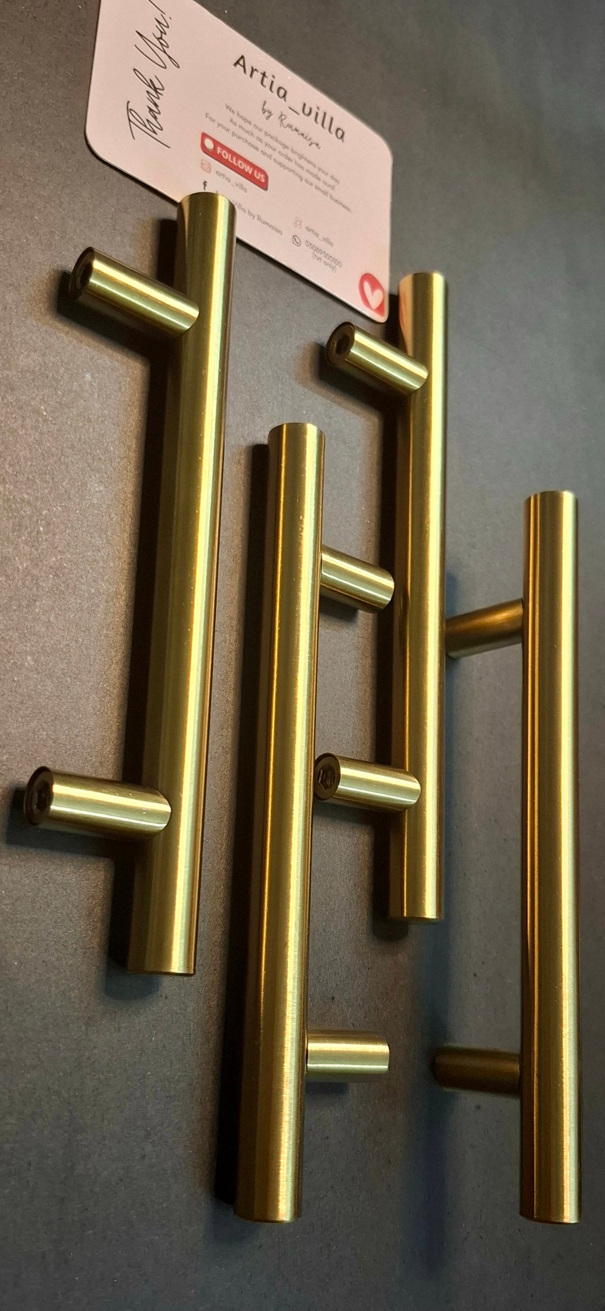 Gold Cabinet/ Tray Handles Pair , chrome finish, stainless steel, imported
