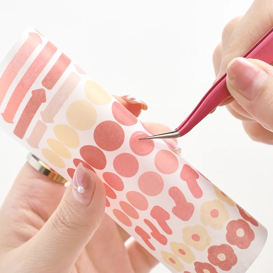 Angled design precision tweezers, pink tweezers
