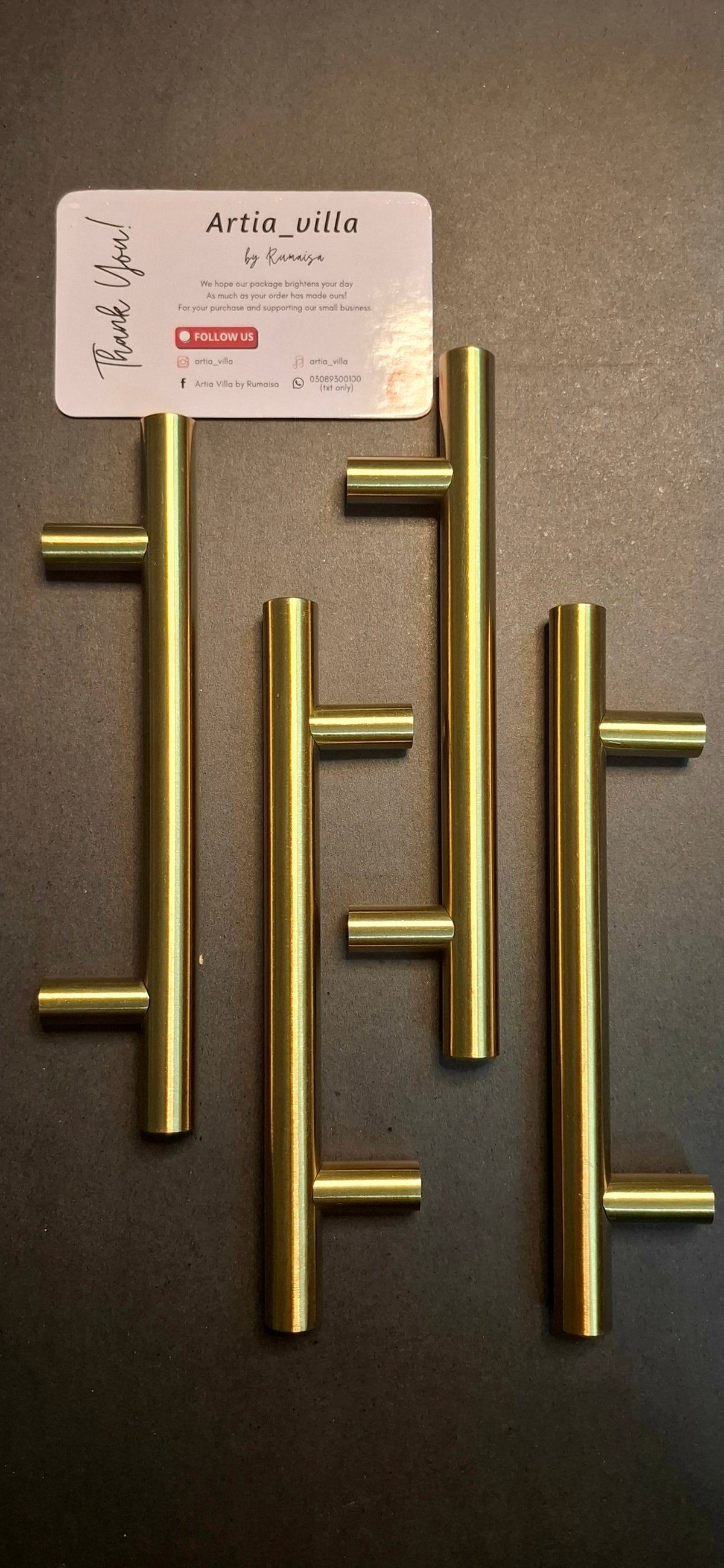 Gold Cabinet/ Tray Handles Pair , chrome finish, stainless steel, imported